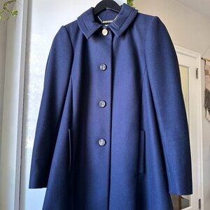 Ted Baker Navy Blue Wool & Cashmere Peacoat (Size 1)